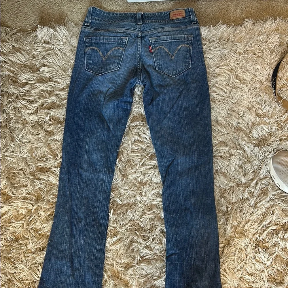Vintage Levi's Dark Blue Low Rise Flare Jeans - Picture 5 of 5